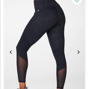 Fabletics Zone High-Waisted 7/8 Black Clear Glitz